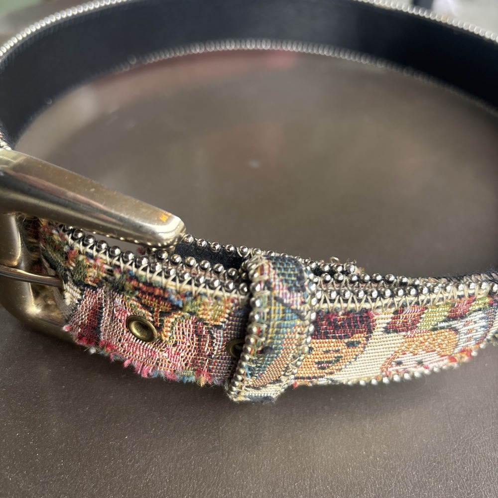 Absolutely Fresh Genuine Bond Leather Belt People‎ Diversity Tapestry Small USA